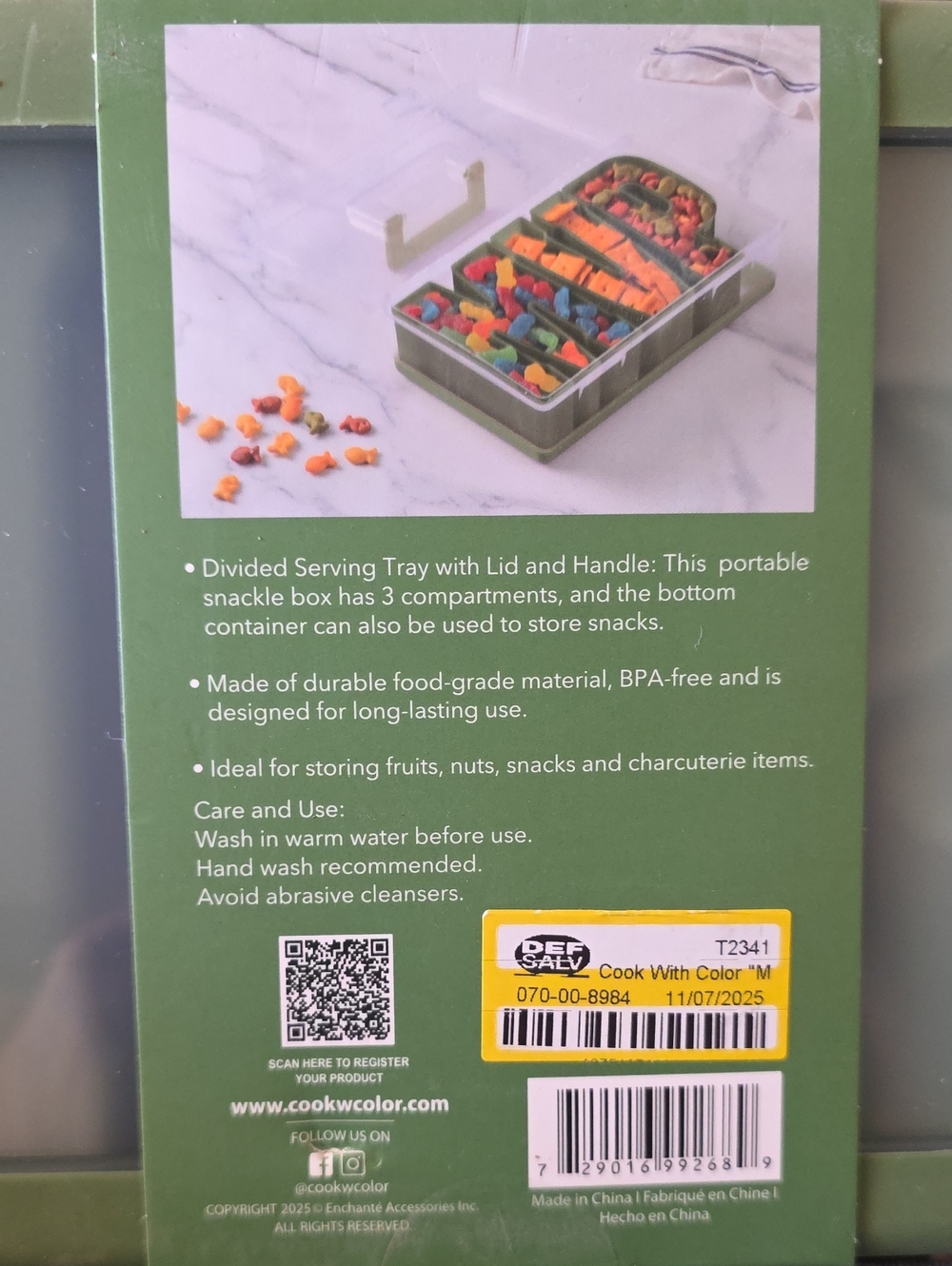 Brand New CWC Green 3-Compartment Snack Box MVP - Picture 5 of 5